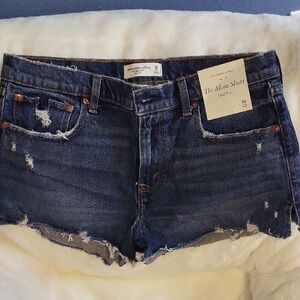 Abercrombie & Fitch Blue Jean Shorts Distressed Cut-Off